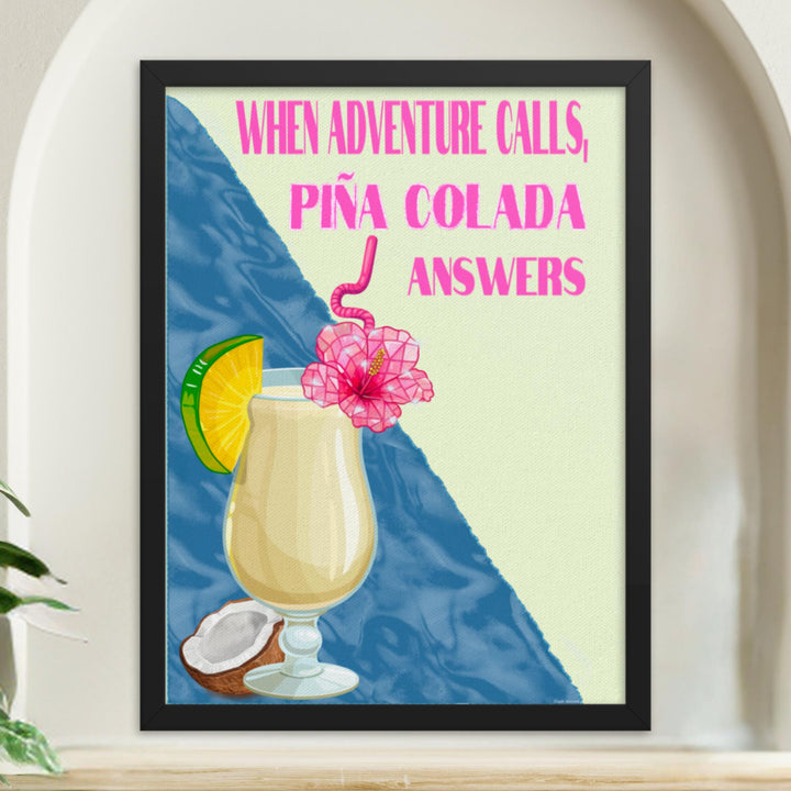 Piña Colada Wall Art in black frame