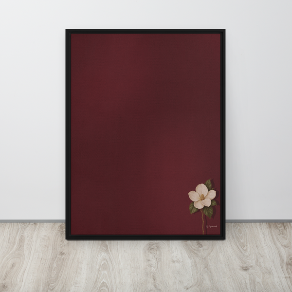 Dignity - White Magnolia Framed Canvas Wall Art