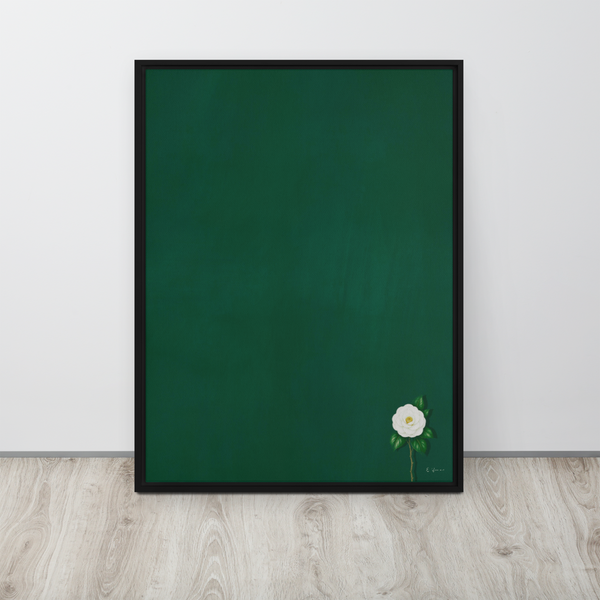 Devotion - White Camellia Framed Canvas Wall Art