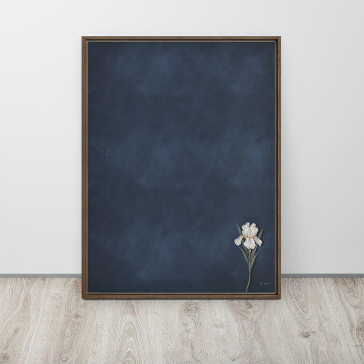 Clarity - White Iris Framed Canvas Wall Art