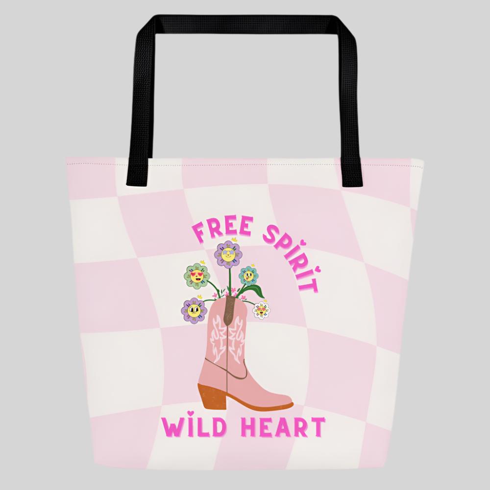 Free Spirit Wild Heart Graphic Tote Bag – Large & Durable Canvas Tote