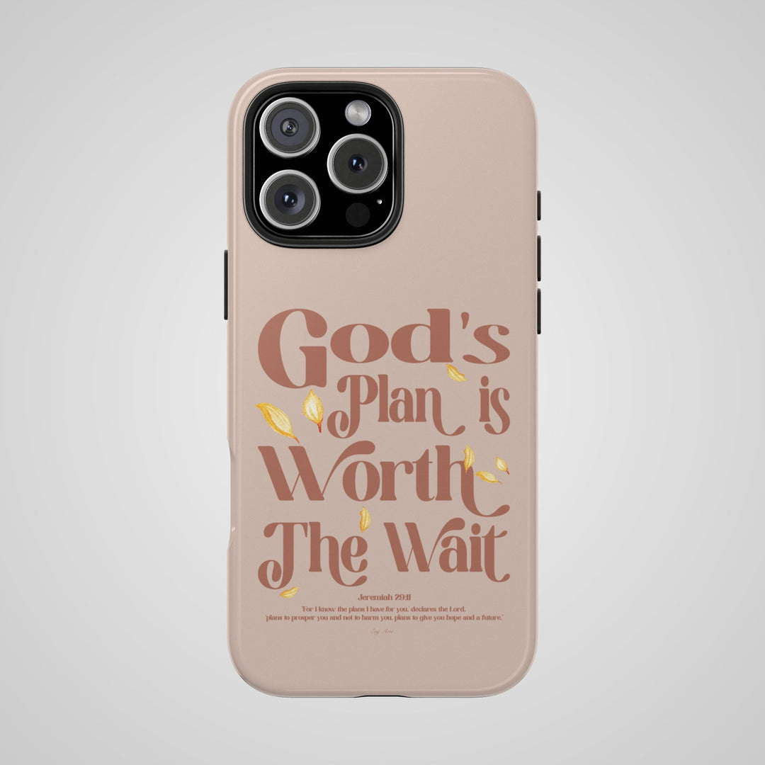 Back view of the God’s Plan - Jeremiah 29:11 iPhone case, featuring a faith-based design with scripture