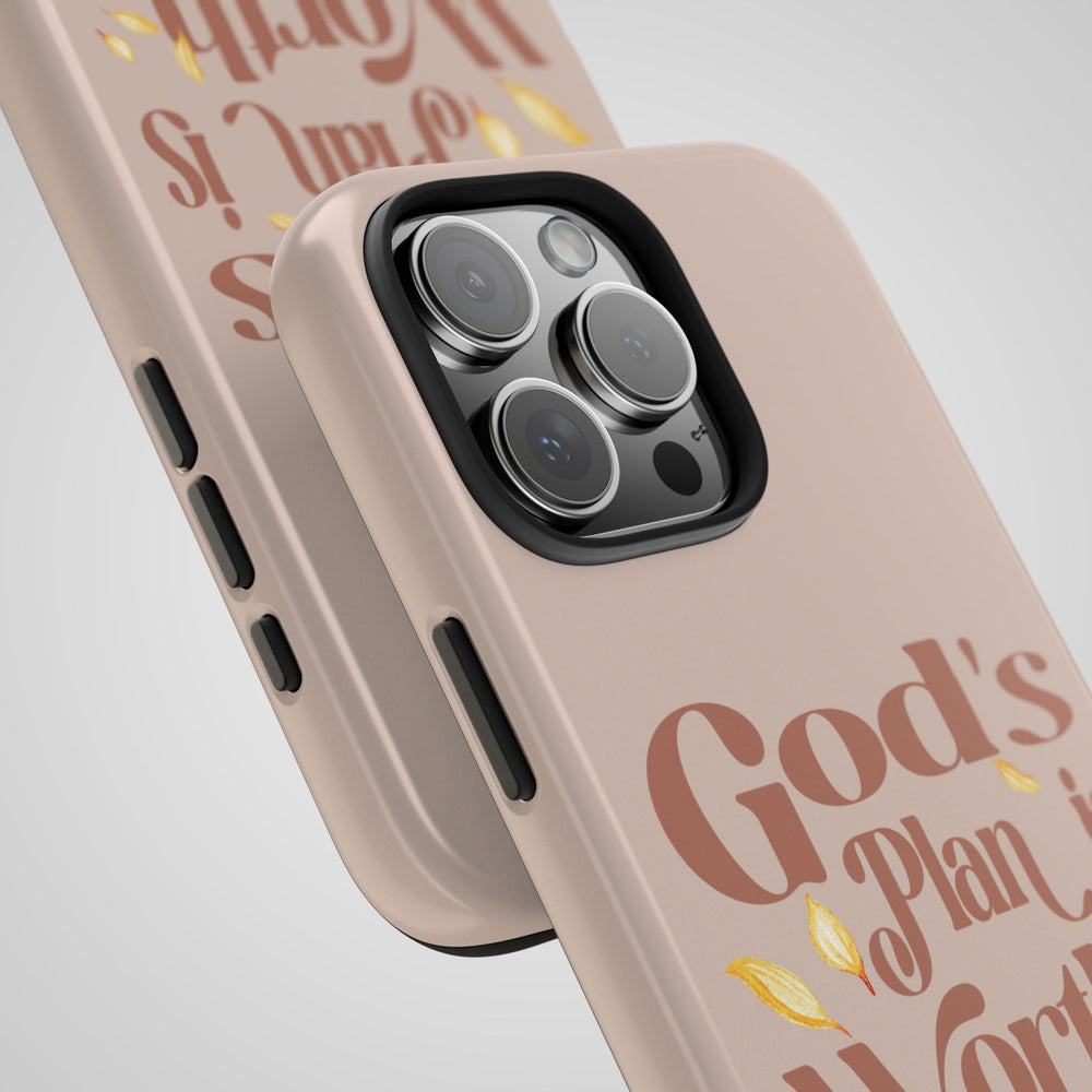  Lifestyle image of the God’s Plan - Jeremiah 29:11 iPhone case, showing stylish faith-inspired protection.

