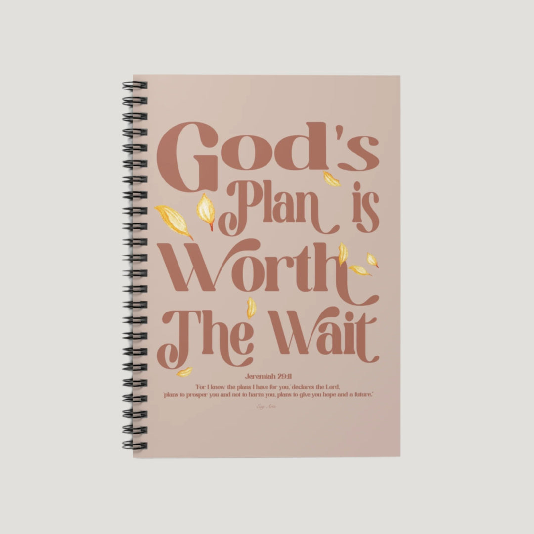 God’s Plan - Jeremiah 29:11 Spiral Notebook, a faith-based notebook for mental health designed for self-reflection and spiritual growth.
