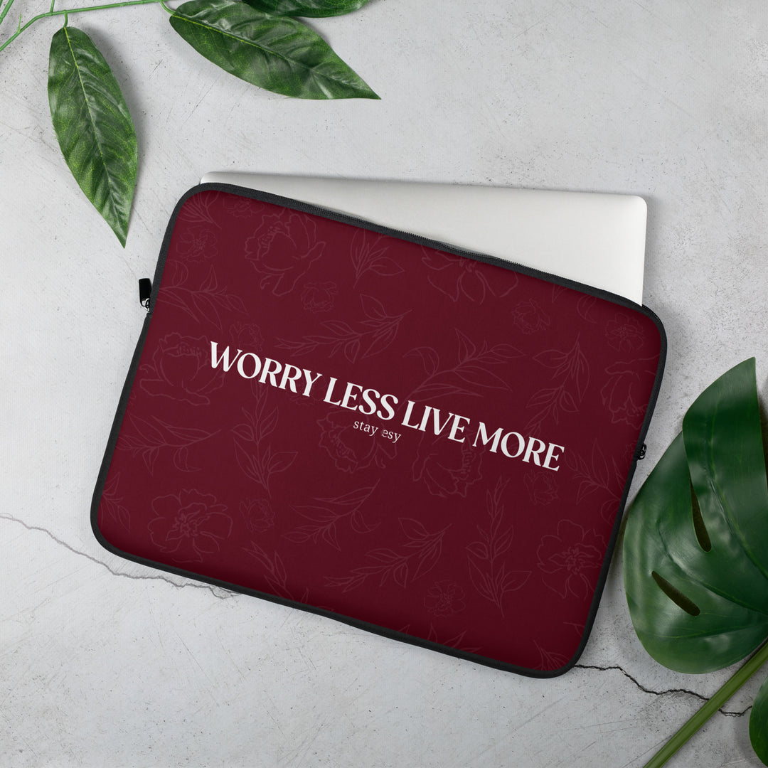 Red laptop sleeve with &