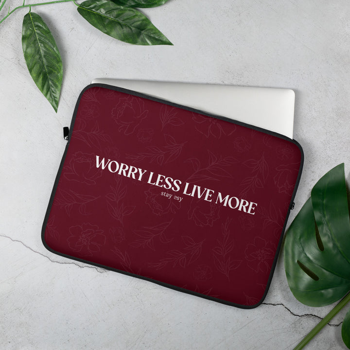 Red laptop sleeve with &
