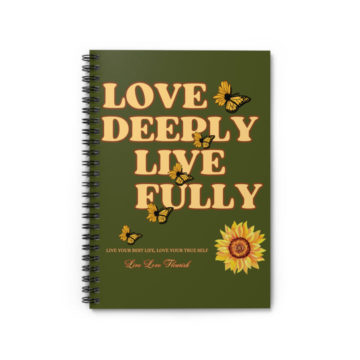 A stylish mental health notebook featuring an inspirational cover design and durable spiral binding.