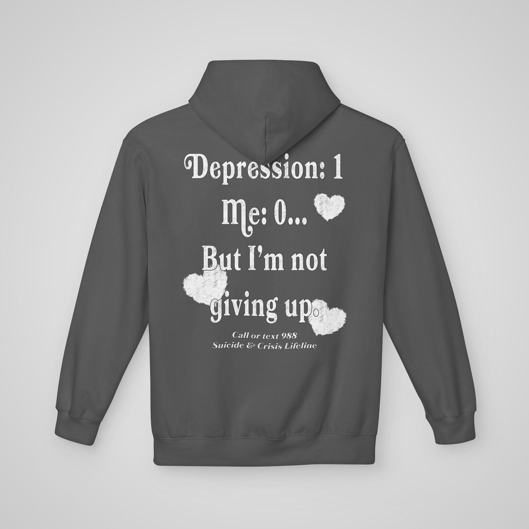 Overcome Depression Mental Health Hoodie - Back View with Design