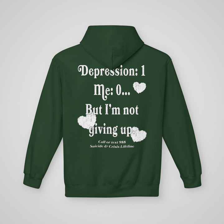 Overcome Depression Mental Health Hoodie - Back View with Design