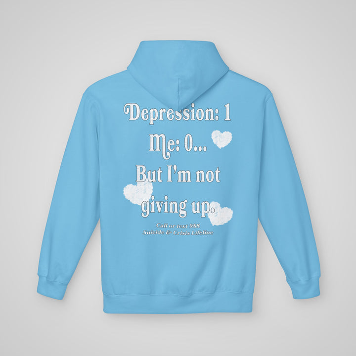 Overcome Depression Mental Health Hoodie - Back View with Design