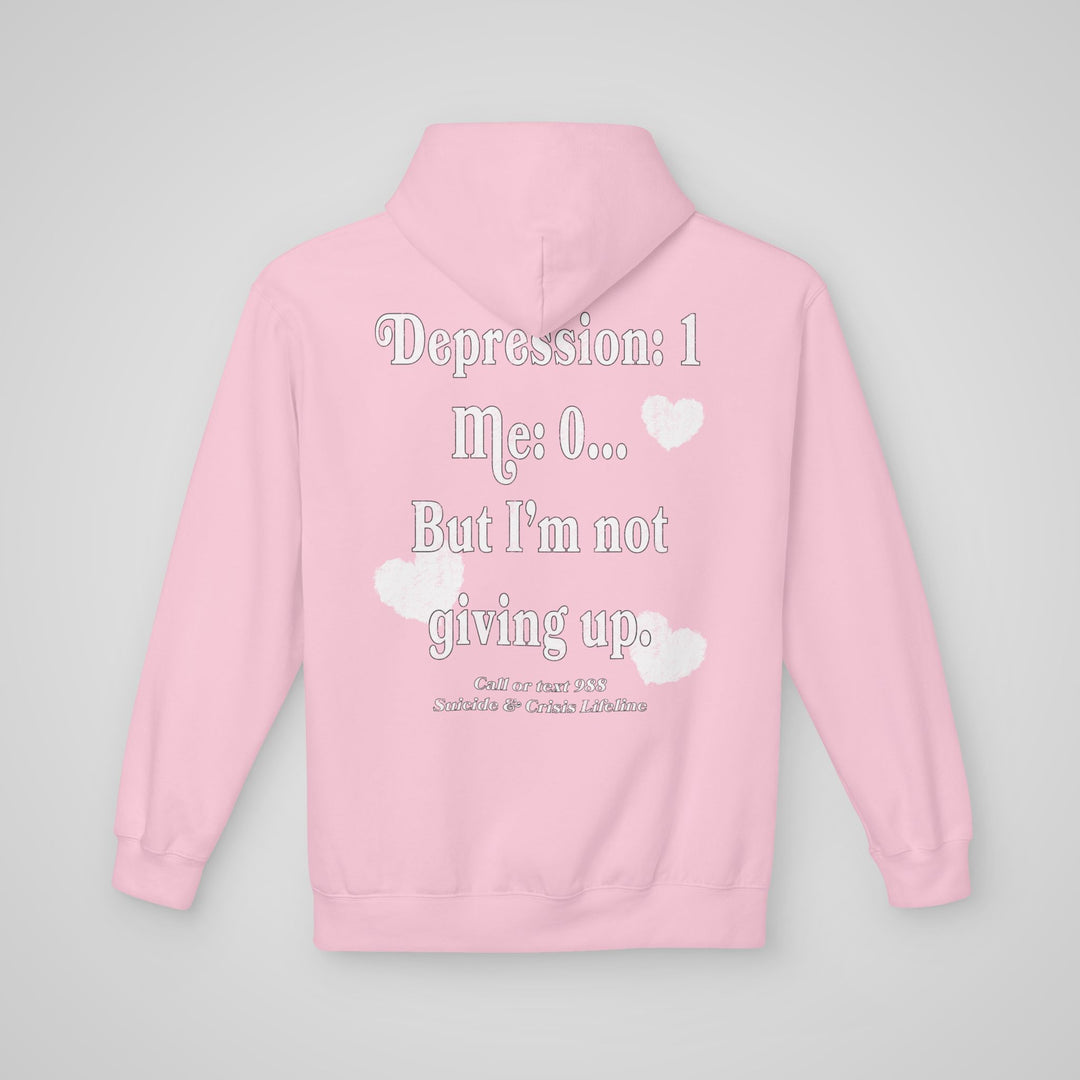 Overcome Depression Mental Health Hoodie - Back View with Design