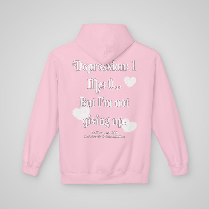 Overcome Depression Mental Health Hoodie - Back View with Design