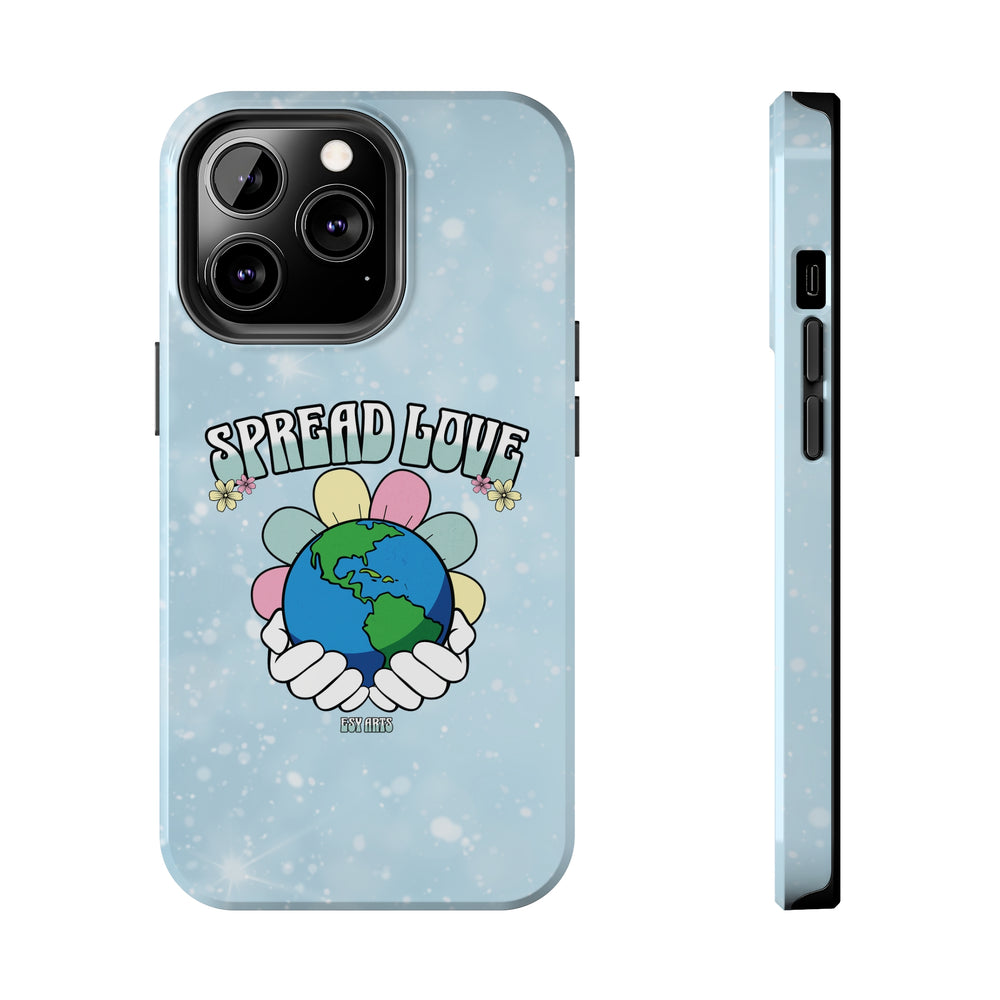 A stylish Spread Love iPhone Case in a real-life setting, adding a positive and trendy touch to your iPhone