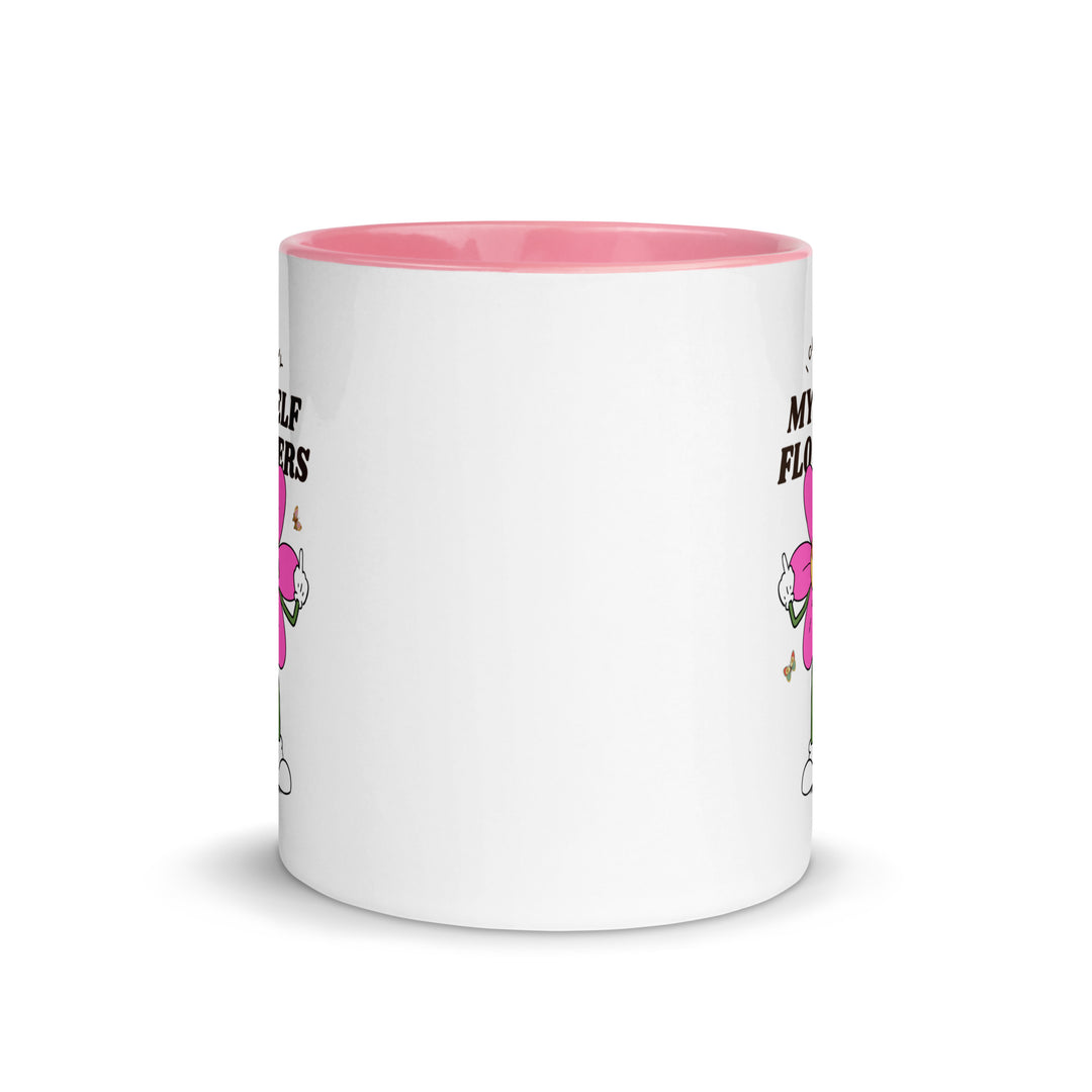 A beautifully designed affirmation mug featuring the empowering phrase "I Can Buy Myself Flowers."