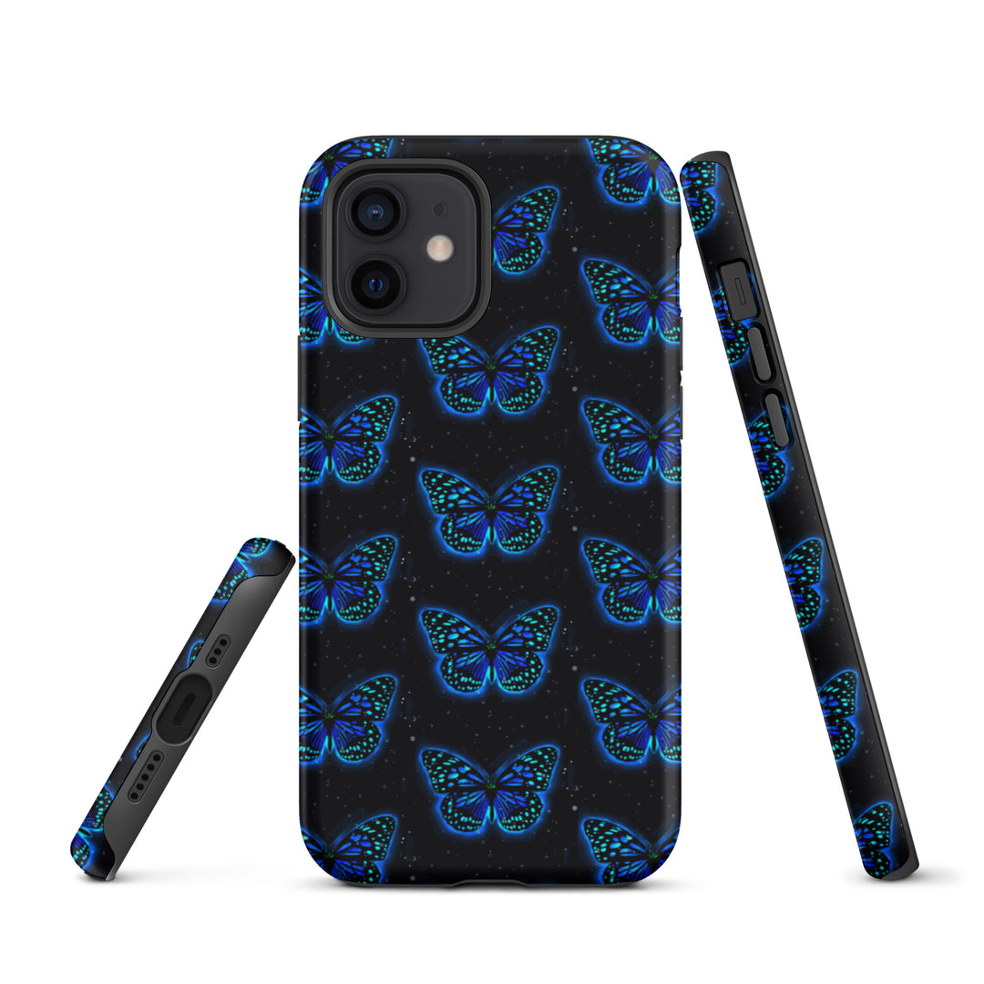 This butterfly iPhone 12 case showcases a glossy finish with a vibrant butterfly design, offering stylish and durable protection. A must-have for anyone who loves a butterfly phone case that stands out.
